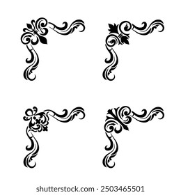 Classic Vintage Baroque Victorian Frames Separator Elements Classic Wedding Invitation