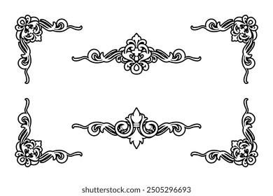 Classic Vintage Baroque Victorian Frames Separator Elements Classic Wedding Invitation