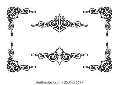 Classic Vintage Baroque Victorian Frames Separator Elements Classic Wedding Invitation