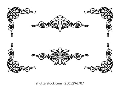 Classic Vintage Baroque Victorian Frames Separator Elements Classic Wedding Invitation