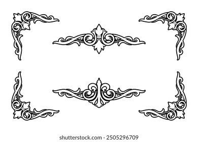 Classic Vintage Baroque Victorian Frames Separator Elements Classic Wedding Invitation