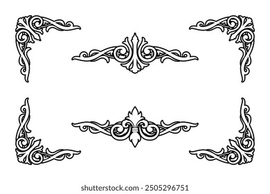 Classic Vintage Baroque Victorian Frames Separator Elements Classic Wedding Invitation