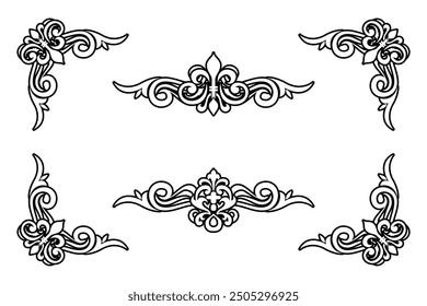 Classic Vintage Baroque Victorian Frames Separator Elements Classic Wedding Invitation