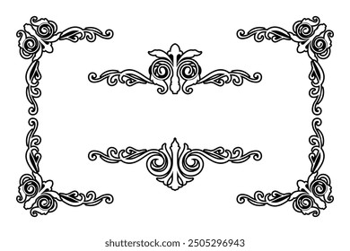 Classic Vintage Baroque Victorian Frames Separator Elements Classic Wedding Invitation
