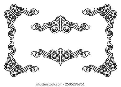 Classic Vintage Baroque Victorian Frames Separator Elements Classic Wedding Invitation