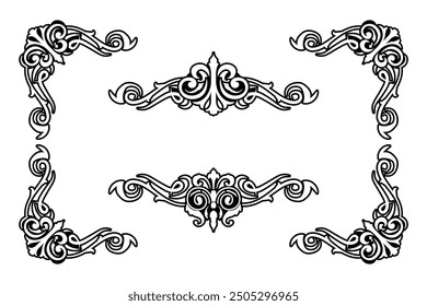 Classic Vintage Baroque Victorian Frames Separator Elements Classic Wedding Invitation