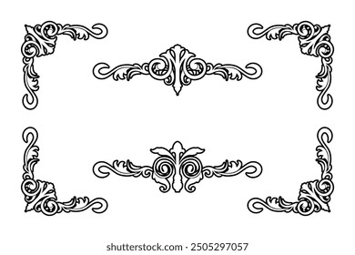 Classic Vintage Baroque Victorian Frames Separator Elements Classic Wedding Invitation
