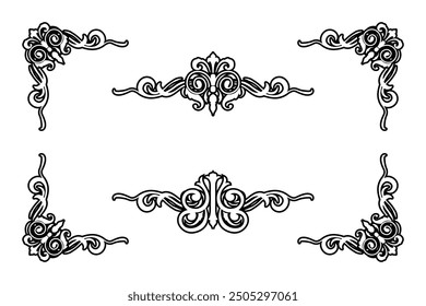 Classic Vintage Baroque Victorian Frames Separator Elements Classic Wedding Invitation