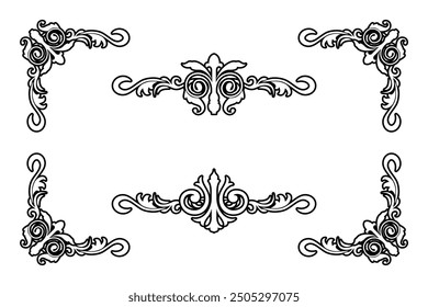 Classic Vintage Baroque Victorian Frames Separator Elements Classic Wedding Invitation