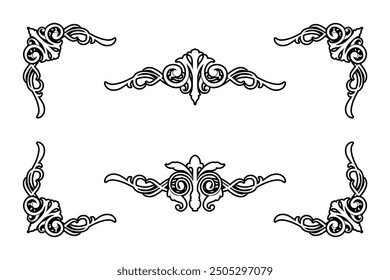 Classic Vintage Baroque Victorian Frames Separator Elements Classic Wedding Invitation
