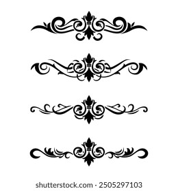 Classic Vintage Baroque Victorian Frames Separator Elements Classic Wedding Invitation