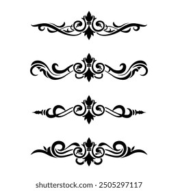 Classic Vintage Baroque Victorian Frames Separator Elements Classic Wedding Invitation