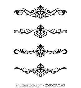 Classic Antiguas Barroco Victoriano Marcos Separador Elementos Invitación de Boda Clásica