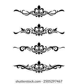 Classic Vintage Baroque Victorian Frames Separator Elements Classic Wedding Invitation