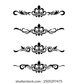 Classic Vintage Baroque Victorian Frames Separator Elements Classic Wedding Invitation
