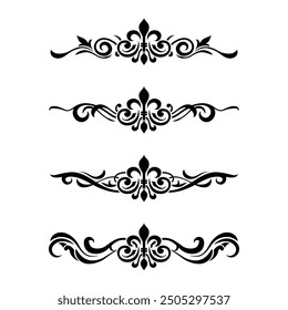 Classic Vintage Baroque Victorian Frames Separator Elements Classic Wedding Invitation