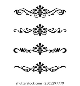 Classic Vintage Baroque Victorian Frames Separator Elements Classic Wedding Invitation