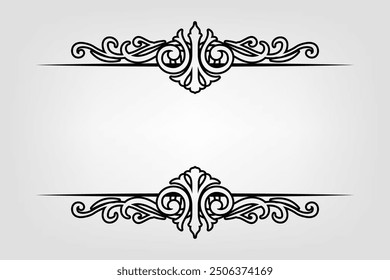 Classic Vintage Baroque Victorian Frames Separator Elements Classic Wedding Invitation
