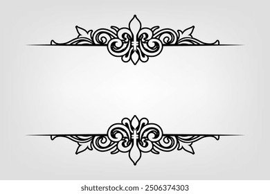 Classic Vintage Baroque Victorian Frames Separator Elements Classic Wedding Invitation