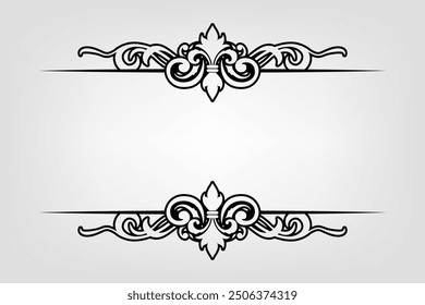 Classic Vintage Baroque Victorian Frames Separator Elements Classic Wedding Invitation