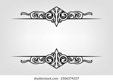 Classic Vintage Baroque Victorian Frames Separator Elements Classic Wedding Invitation