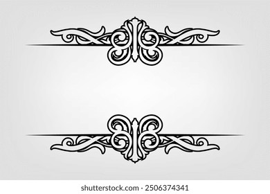 Classic Vintage Baroque Victorian Frames Separator Elements Classic Wedding Invitation