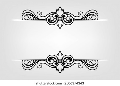 Classic Vintage Baroque Victorian Frames Separator Elements Classic Wedding Invitation