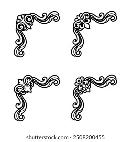 Classic Vintage Baroque Victorian Frames Separator Elements Classic Wedding Invitation