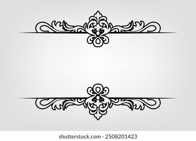 Classic Vintage Baroque Victorian Frames Separator Elements Classic Wedding Invitation