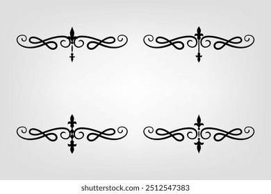 Classic Vintage Baroque Victorian Ornament Frames Separator Elements Classic Wedding Invitation