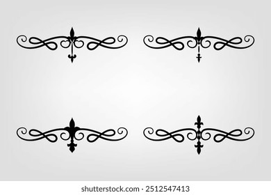 Classic Vintage Baroque Victorian Ornament Frames Separator Elements Classic Wedding Invitation
