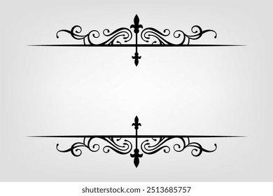Classic Vintage Baroque Victorian Ornament Frames Separator Elements Classic Wedding Invitation