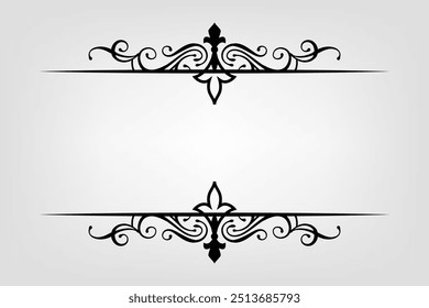 Classic Vintage Baroque Victorian Ornament Frames Separator Elements Classic Wedding Invitation