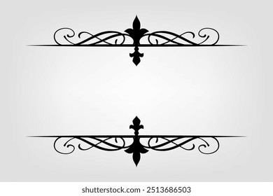 Classic Vintage Baroque Victorian Ornament Frames Separator Elements Classic Wedding Invitation