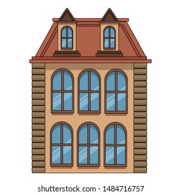 Classic and vintage big house building real estate isolated vector illustration graphic design.