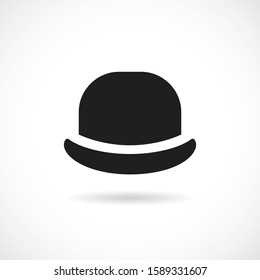 Classic vintage bowler hat vector icon isolated on white background