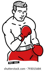 Classic vintage boxer illustration