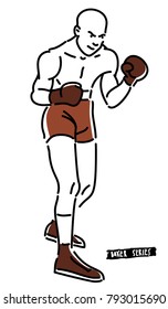 Classic vintage boxer illustration