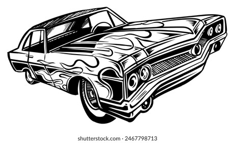 Classic vintage car design. vector illustration