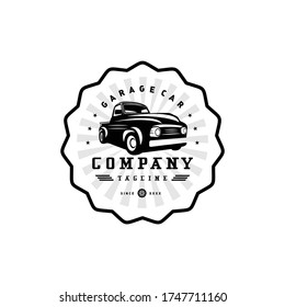 Classic Vintage Car Emblem Auto Element Graphic Illustration Design Logo Vector