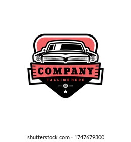 Classic Vintage Car Emblem Design Inspiration Auto Car Concept American Design Silhoutte Vector