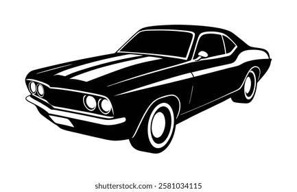 Classic Vintage Car Silhouette with Retro Appeal