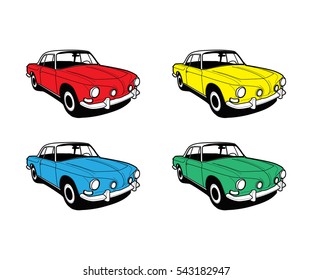 Classic and vintage car vector 