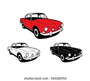 Classic and vintage car vector 