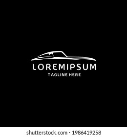 Classic vintage car vector design inspiration. Auto car logo design template. Classic vehicle symbol logotype. A classic car symbol silhouette. Vintage car simple line art logo.