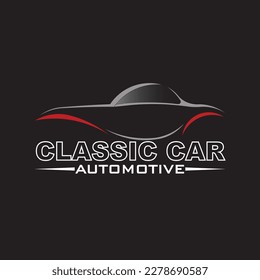 Classic vintage car vector design inspiration. Classic vehicle symbol logotype. A classic car symbol silhouette. Vintage car simple line art logo.