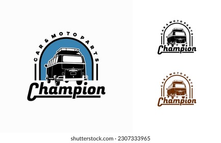 Classic vintage car vector design inspiration. Auto car logo design template. Classic vehicle symbol logotype. A classic car symbol silhouette