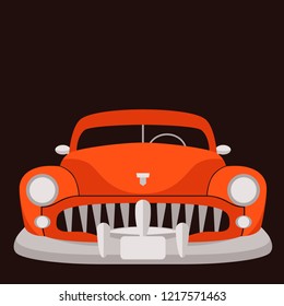 classic vintage car vector illustration front view