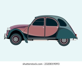 Classic vintage car vector illustration.