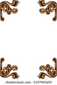 classic vintage carved ornament element design 
